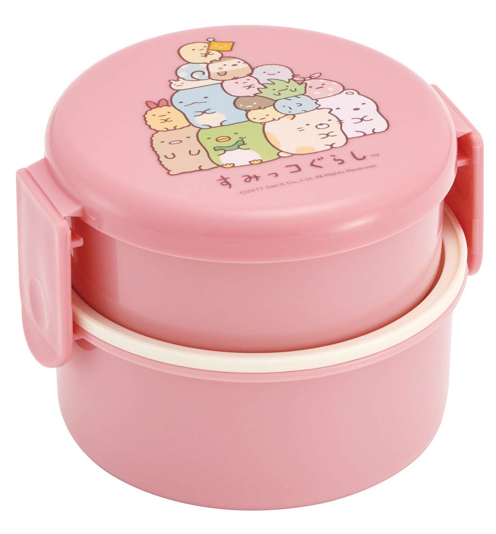 Sumikko Gurashi Round Two Tier Bento | Pink by Skater - Bento&co Japanese Bento Lunch Boxes and Kitchenware Specialists