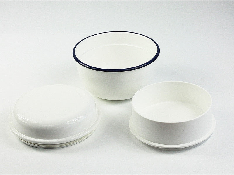 Takenaka Retro Moda Lunch Bowl | White & Navy by Takenaka - Bento&co Japanese Bento Lunch Boxes and Kitchenware Specialists